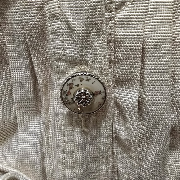 Picky Girl Corset Shirt Dress Belted Collared Short Sleeve Beige Women's Large - Picture 6 of 13